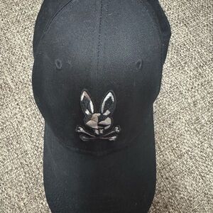 Psycho Bunny Black Hat with Rabbit Logo
